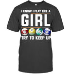 Cool Billiards Shirt for Women 8 Ball Pool Player Tee