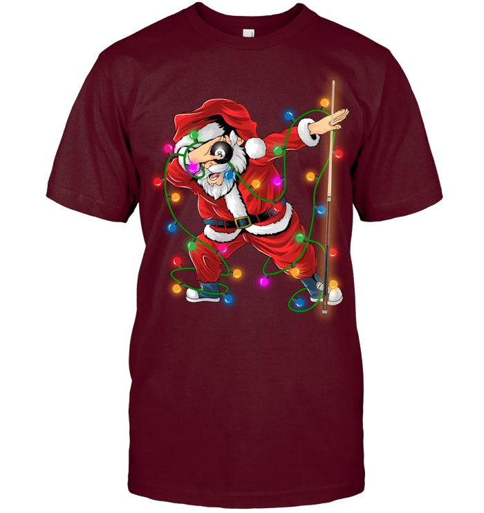 Dabbing Santa Pool Billiards Shirt - Funny Christmas Billiard Tee