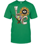 Love Billiard Leopard Shirt Cue Ball Sunflower