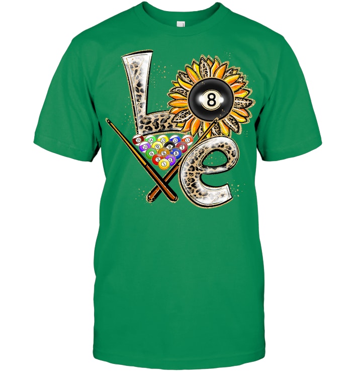 Love Billiard Leopard Shirt Cue Ball Sunflower