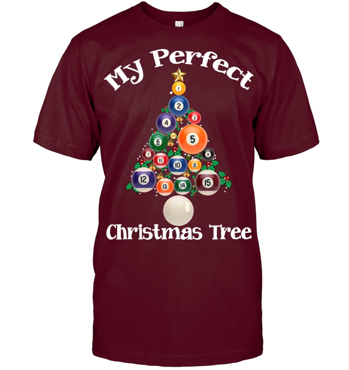 Billiard Ball Xmas Tree Shirt | Funny Pool Billiards Christmas Tee