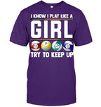 Cool Billiards Shirt for Women 8 Ball Pool Player Tee