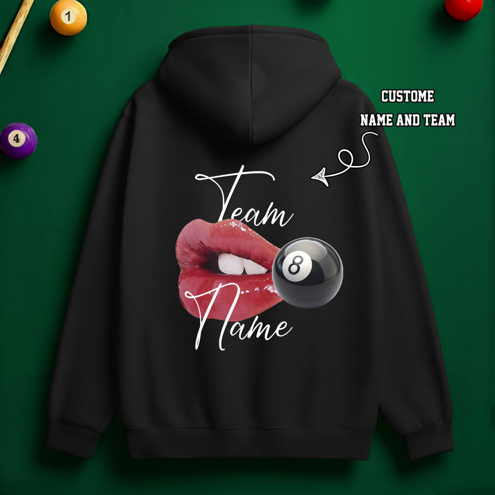 Custom Team Name Lip Lock 8-Ball Hoodie