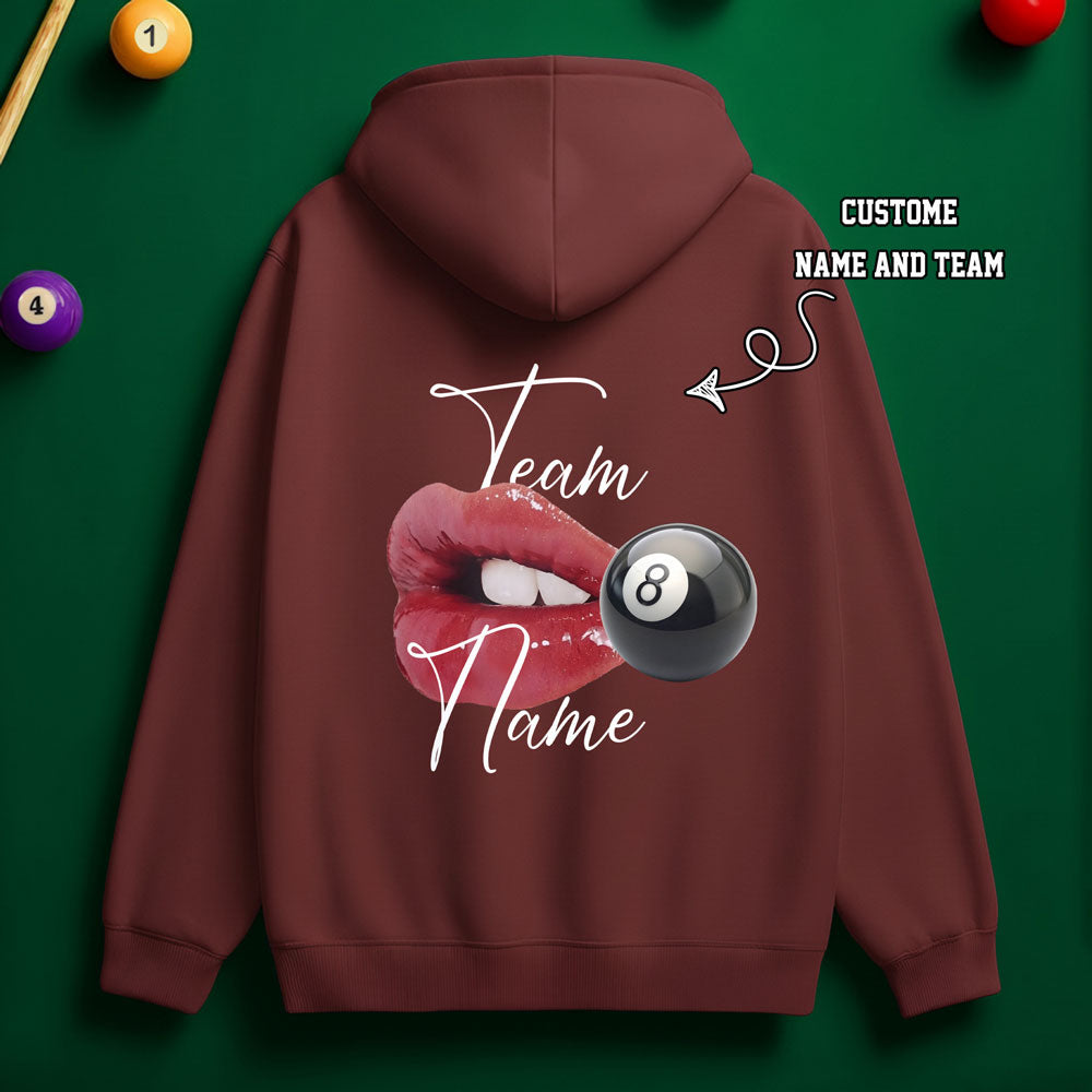 Custom Team Name Lip Lock 8-Ball Hoodie