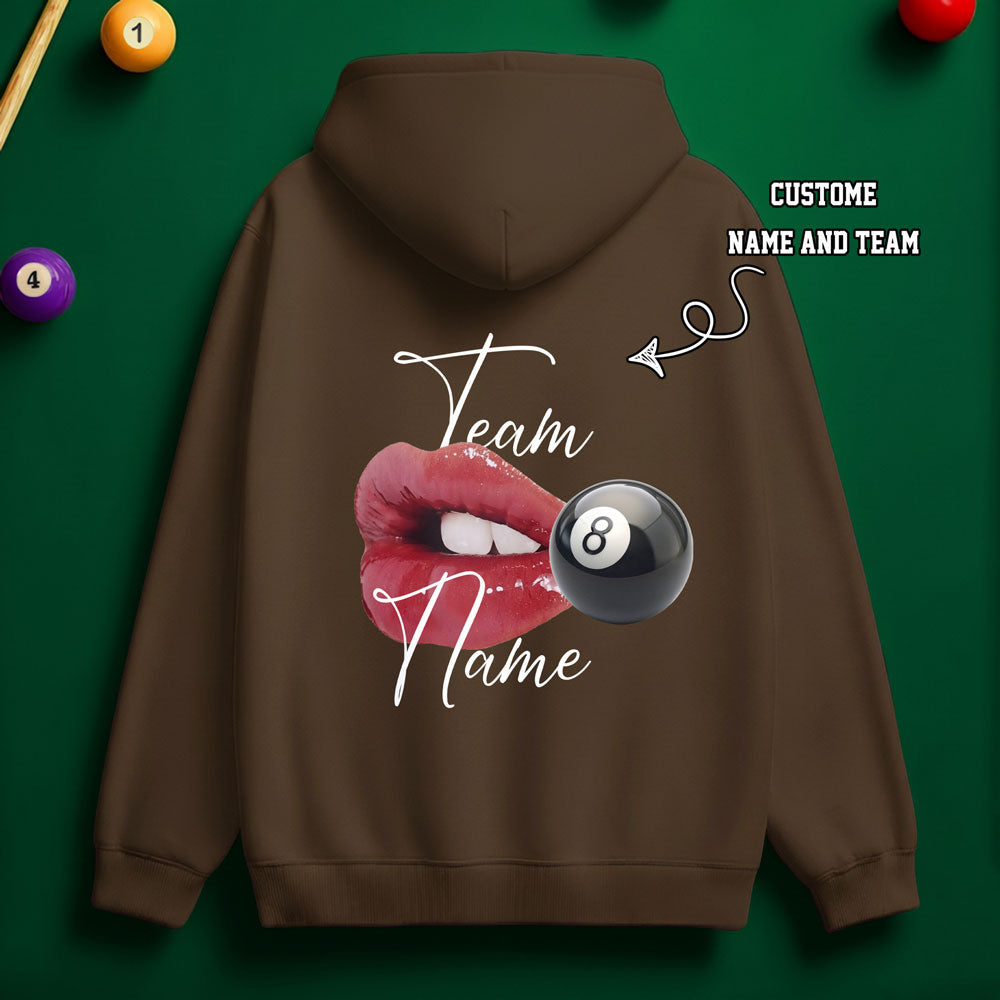 Custom Team Name Lip Lock 8-Ball Hoodie