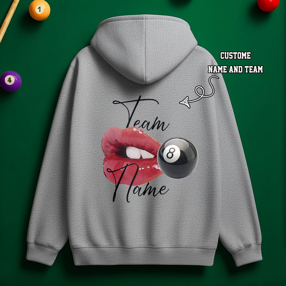 Custom Team Name Lip Lock 8-Ball Hoodie
