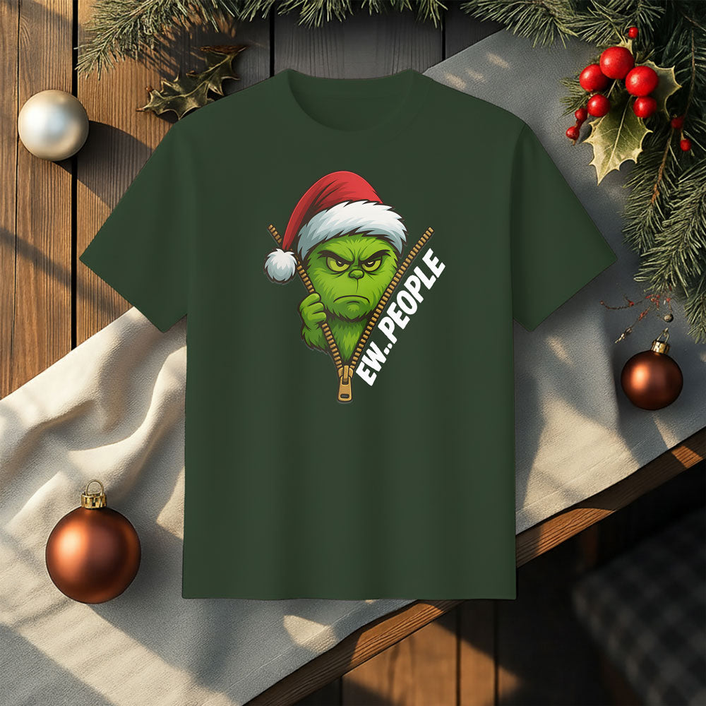 Ew People Funny Christmas Monster T-Shirt