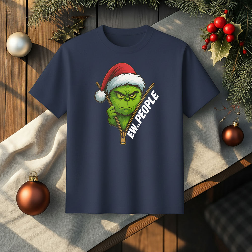 Ew People Funny Christmas Monster T-Shirt