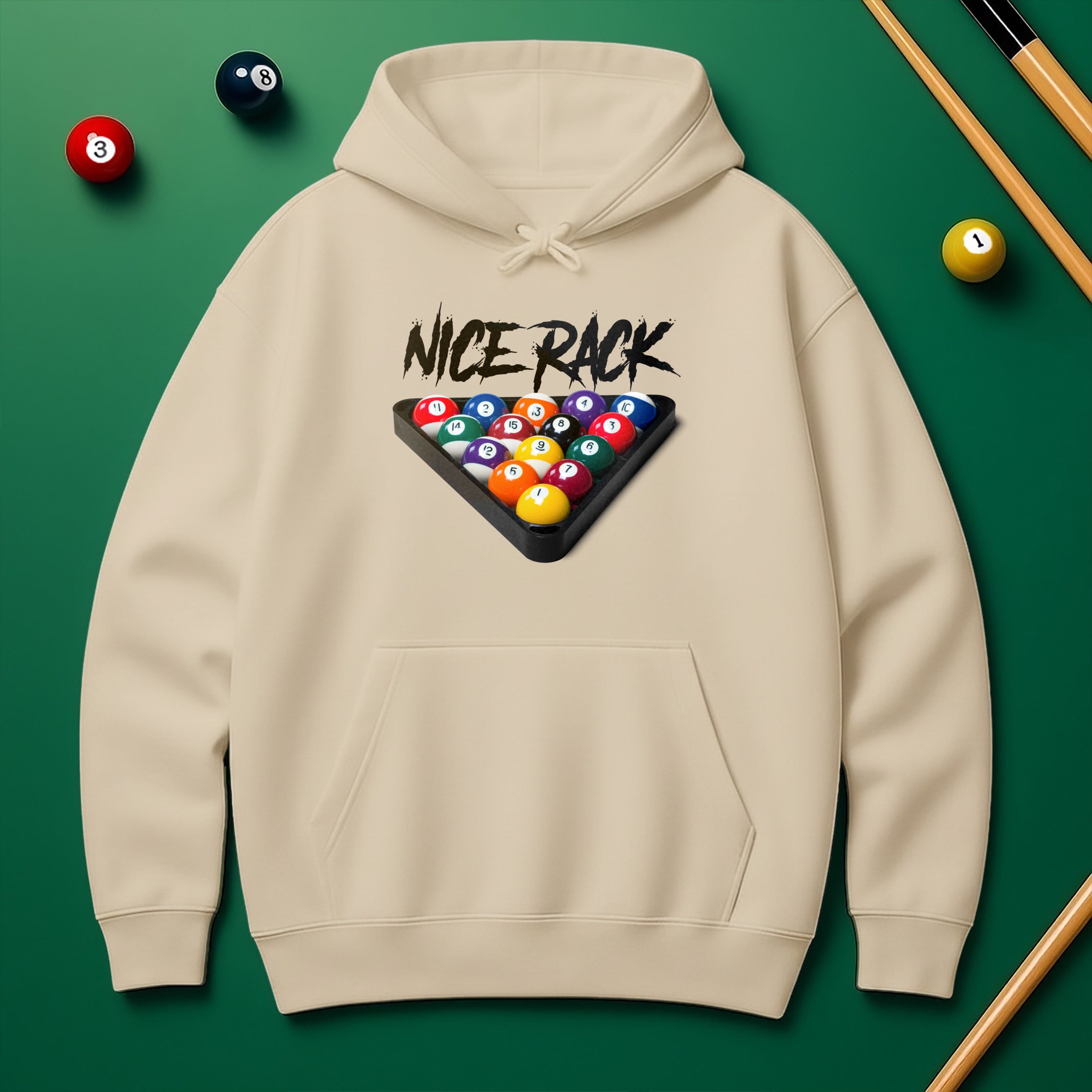 "Nice Rack" Billiards Humor Hoodie