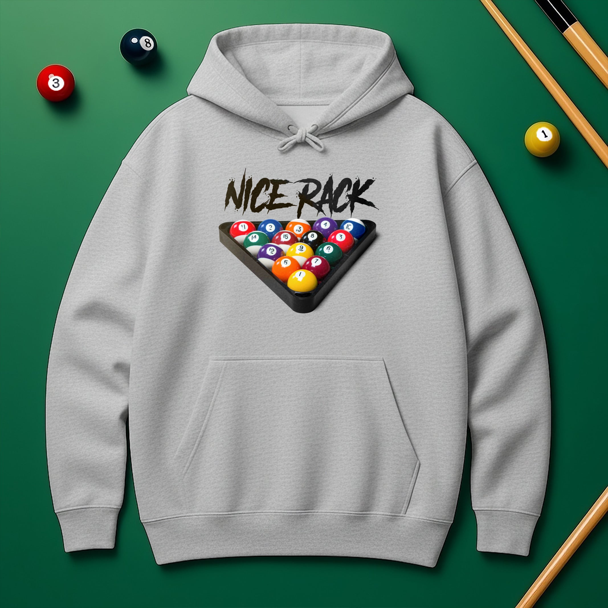 "Nice Rack" Billiards Humor Hoodie