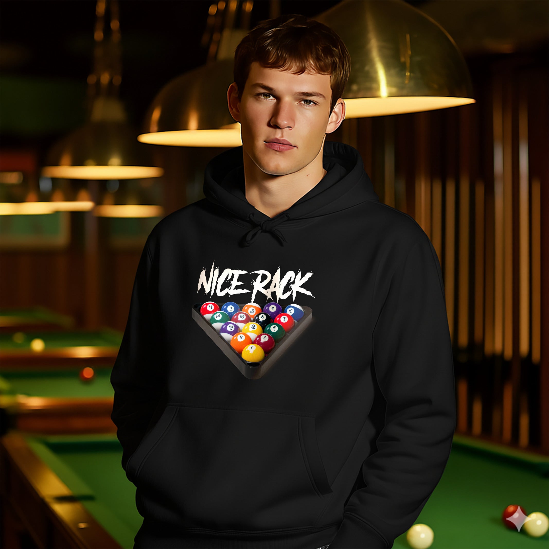 "Nice Rack" Billiards Humor Hoodie