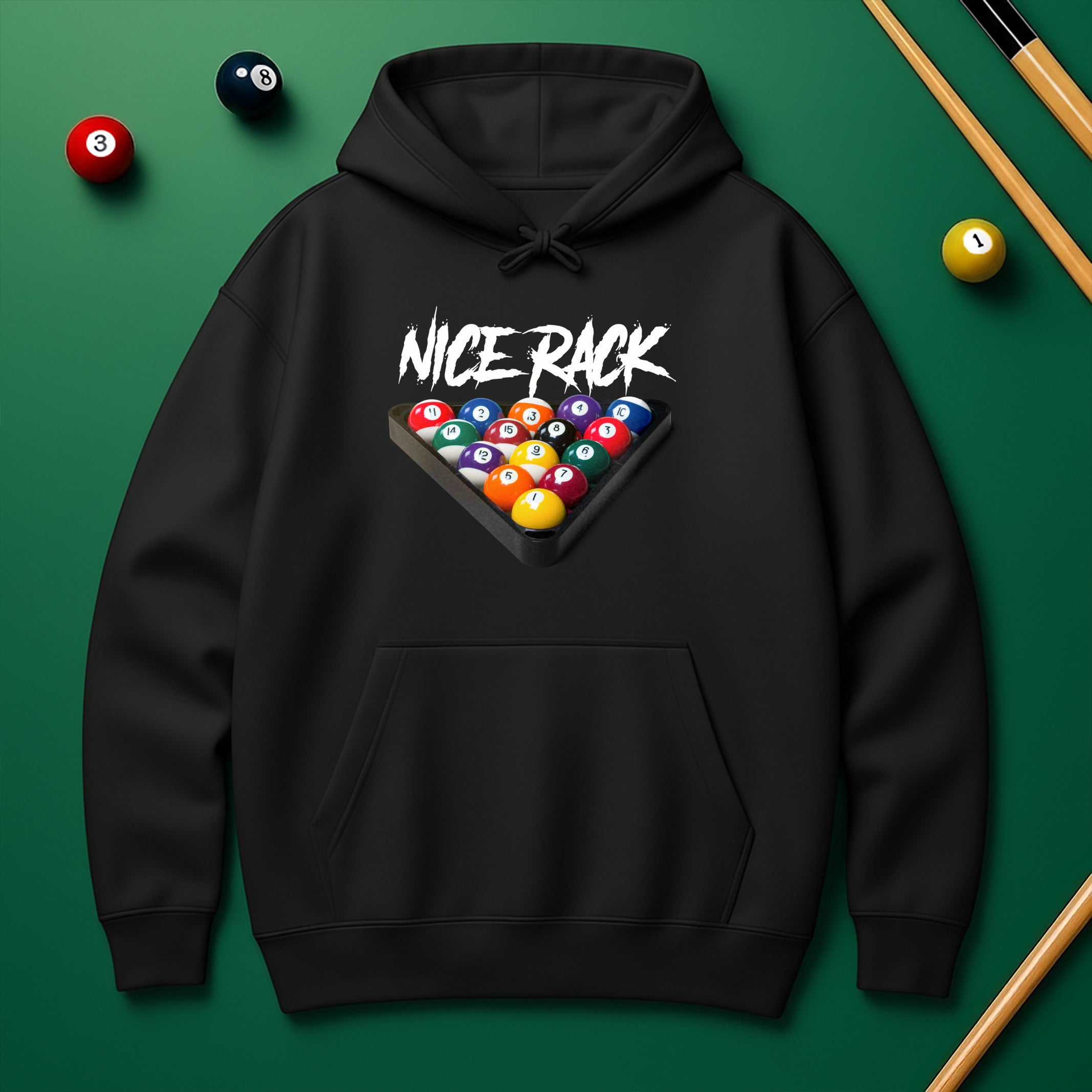 "Nice Rack" Billiards Humor Hoodie