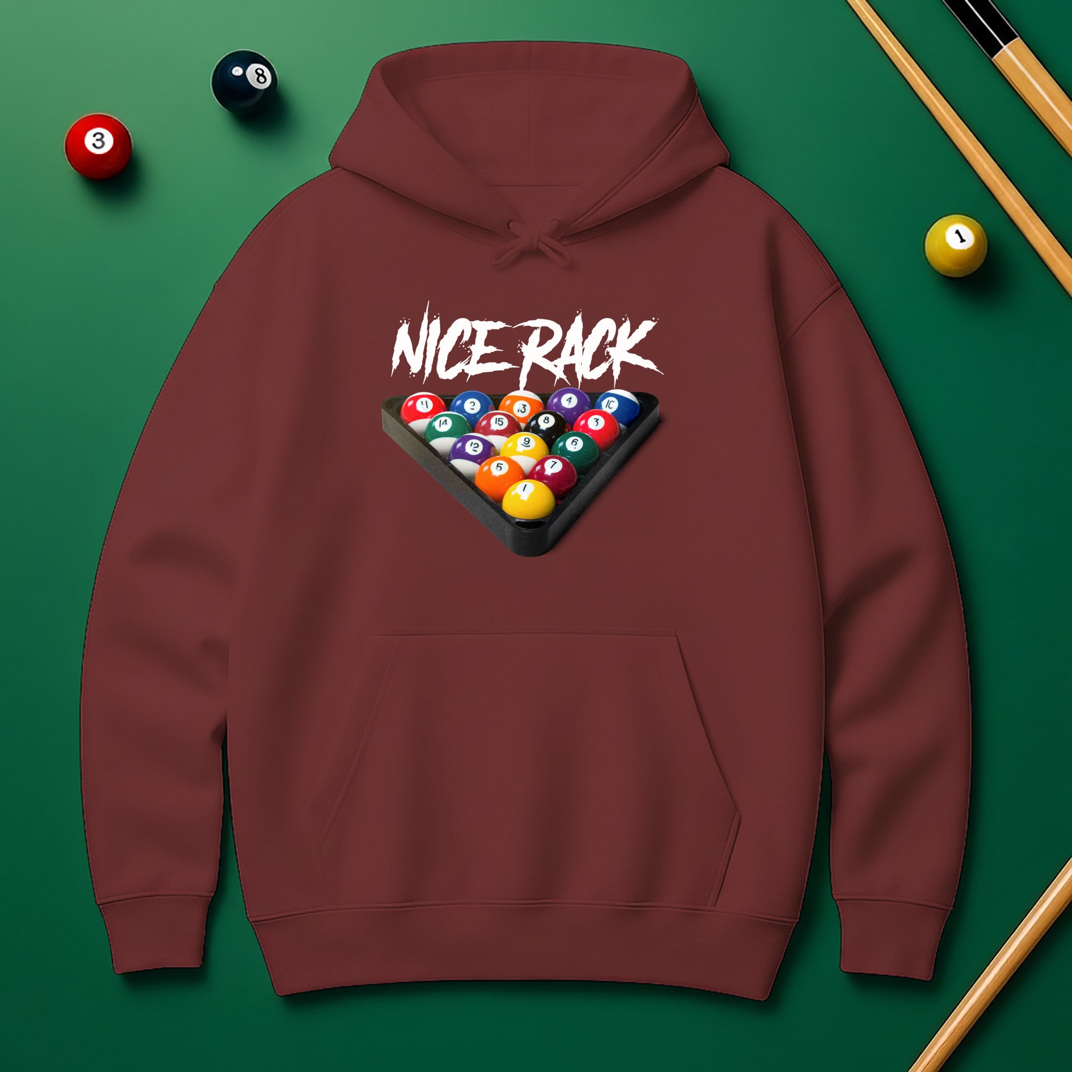 "Nice Rack" Billiards Humor Hoodie