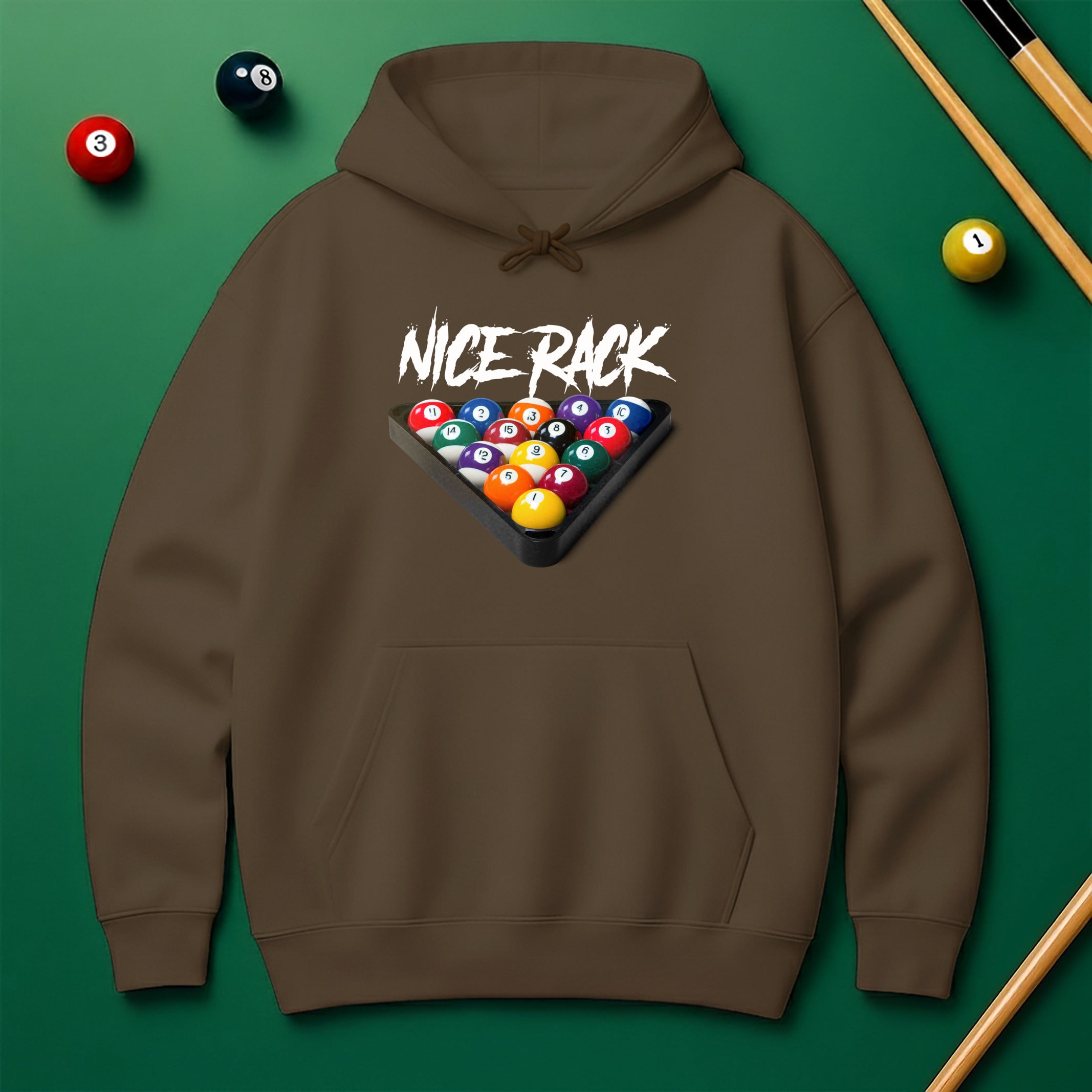 "Nice Rack" Billiards Humor Hoodie