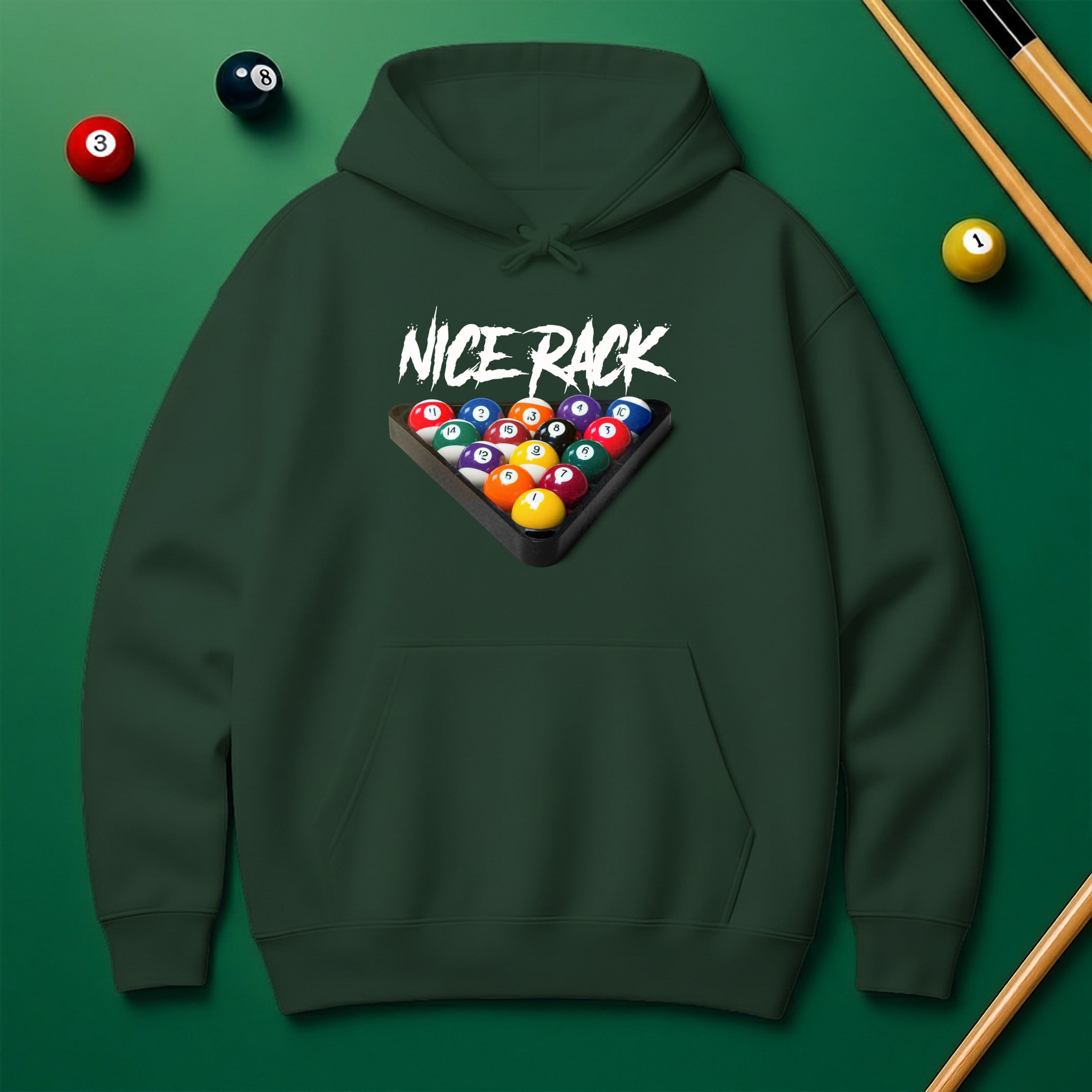 "Nice Rack" Billiards Humor Hoodie