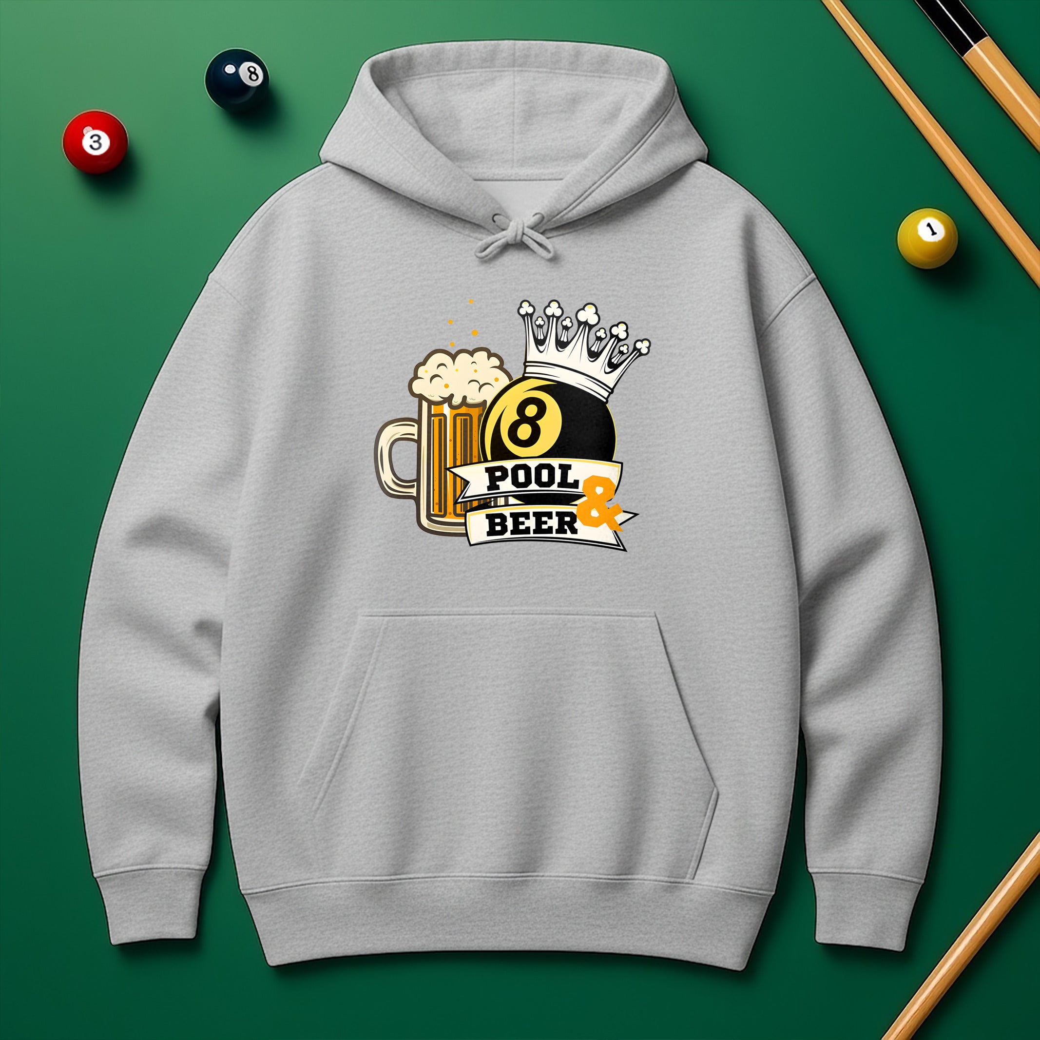 Pool & Beer Hoodie – Funny Billiards Sweatshirt for Pool Players