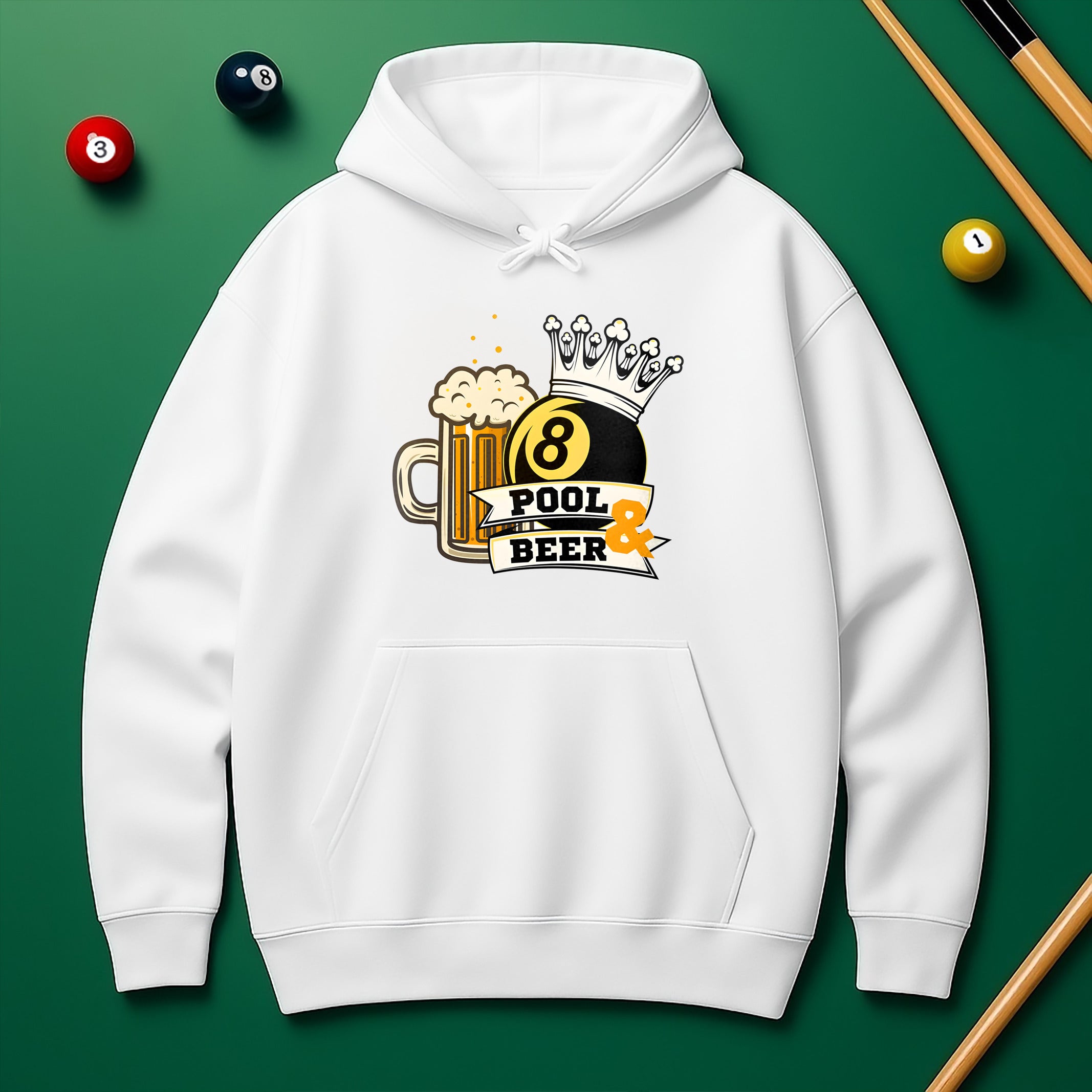 Pool & Beer Hoodie – Funny Billiards Sweatshirt for Pool Players