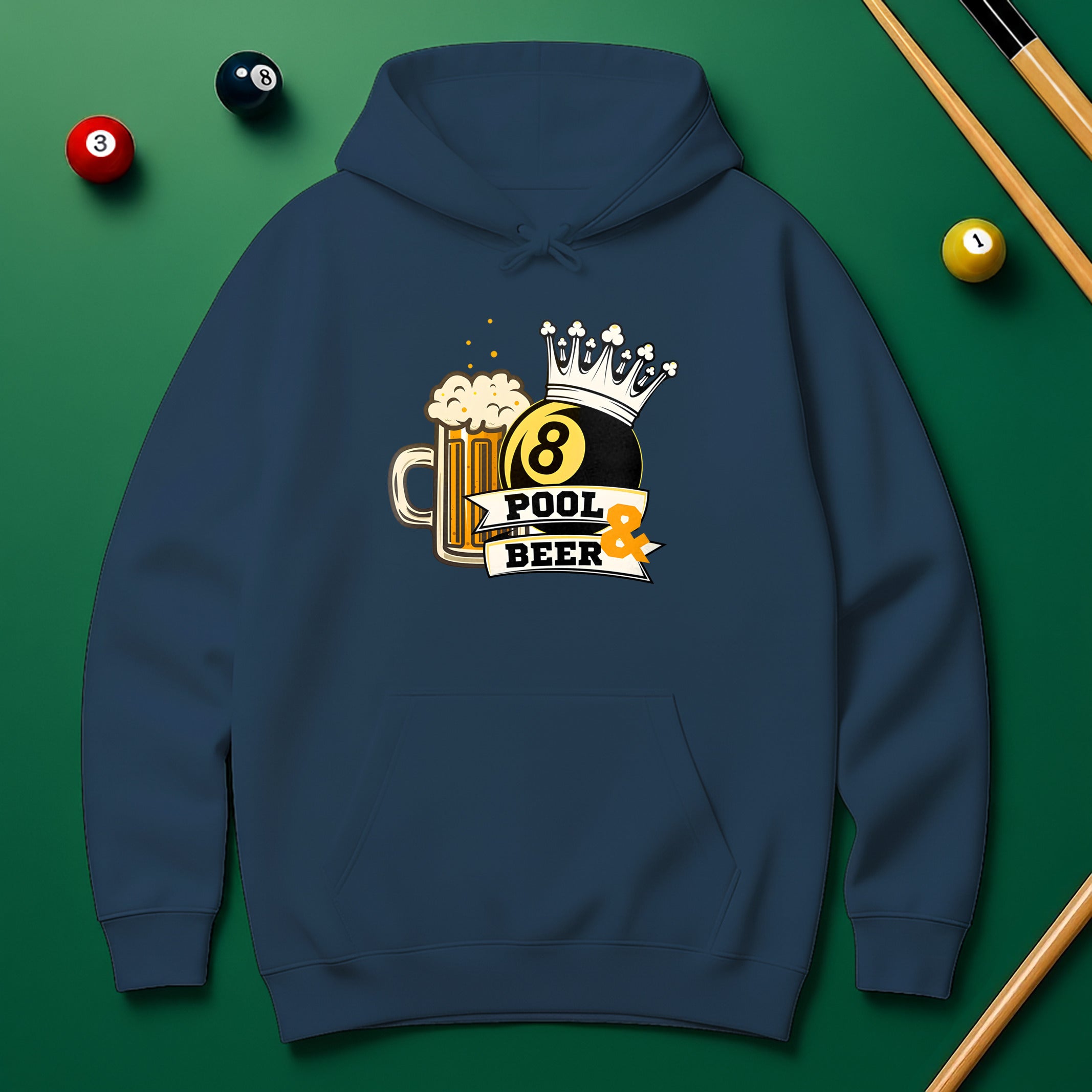 Pool & Beer Hoodie – Funny Billiards Sweatshirt for Pool Players
