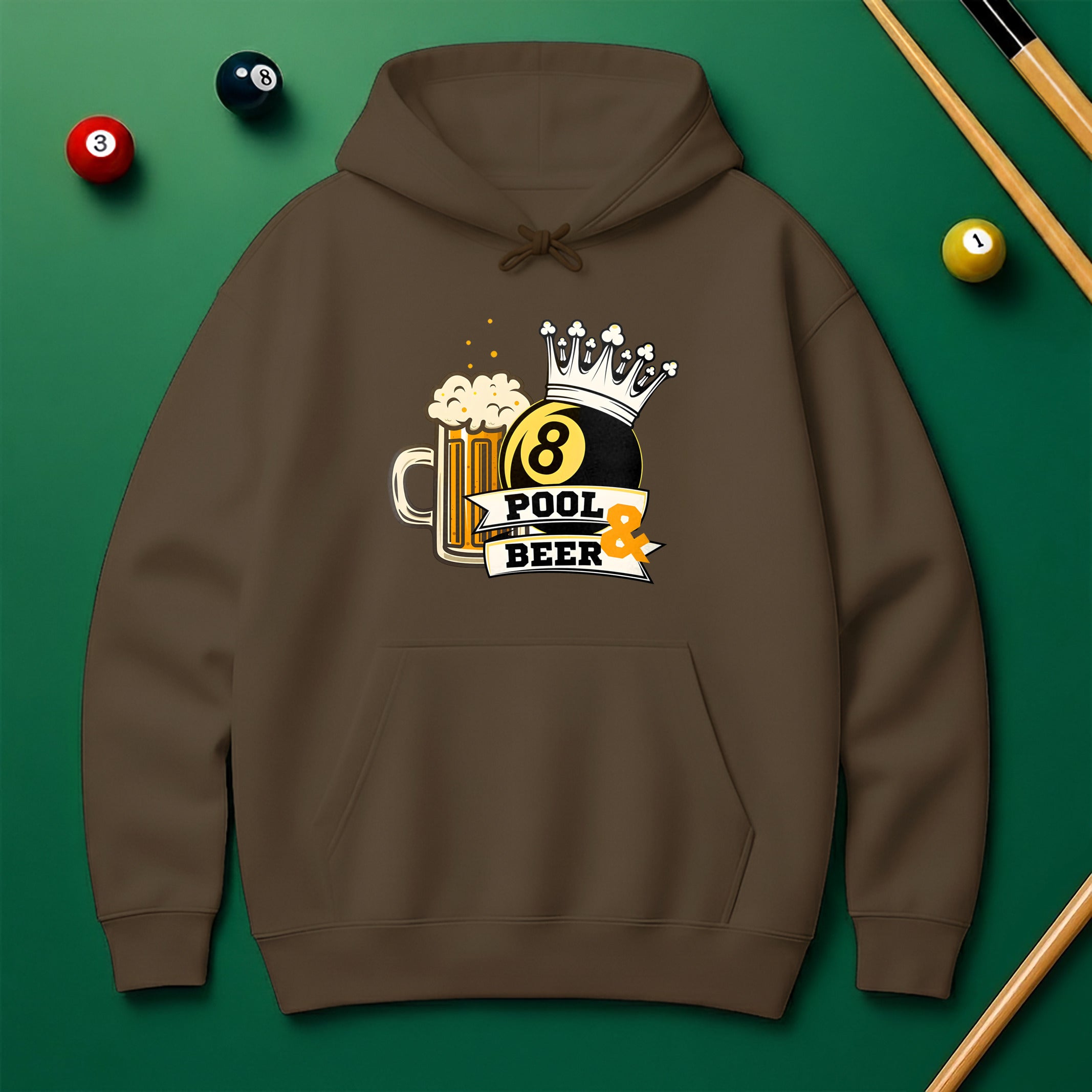 Pool & Beer Hoodie – Funny Billiards Sweatshirt for Pool Players