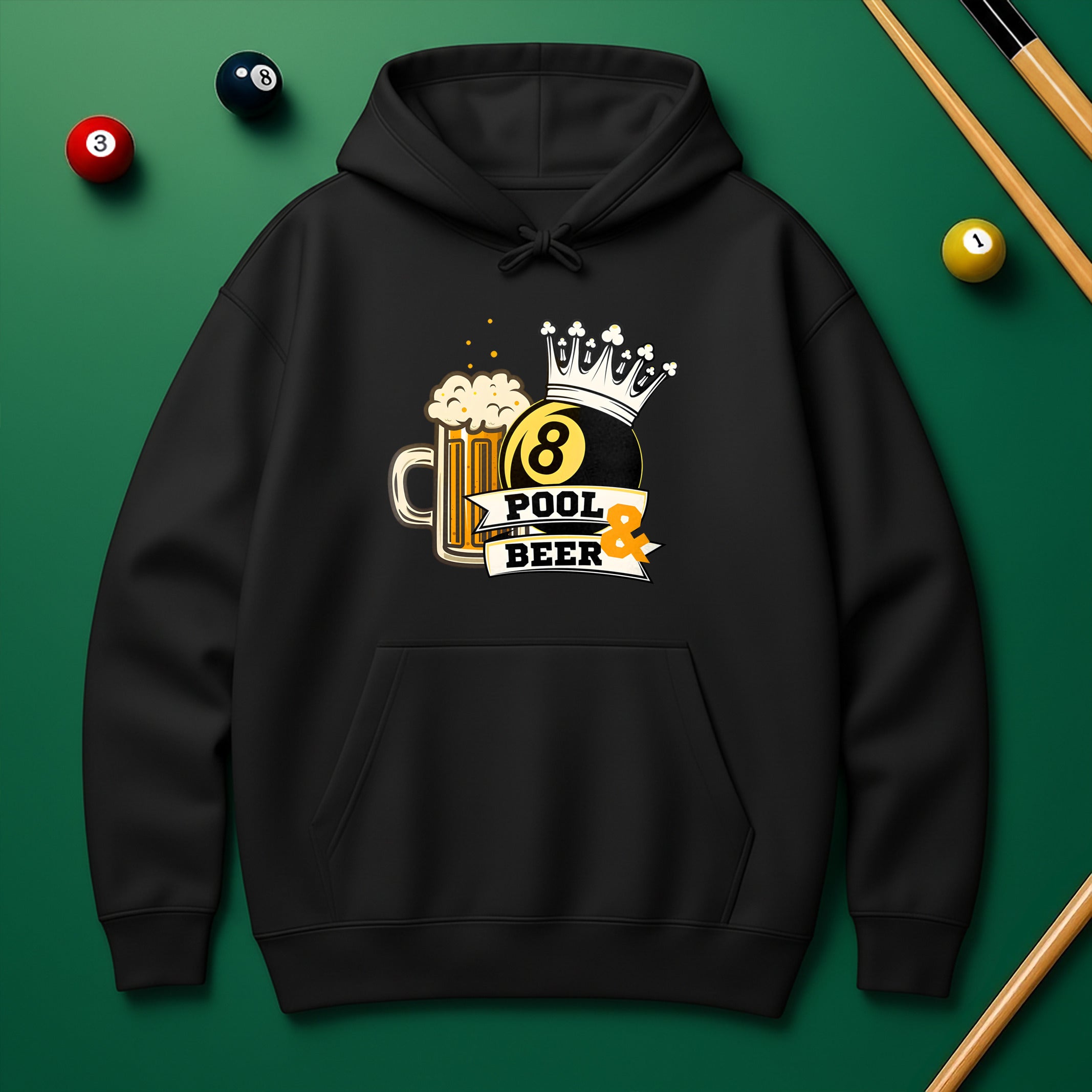 Pool & Beer Hoodie – Funny Billiards Sweatshirt for Pool Players