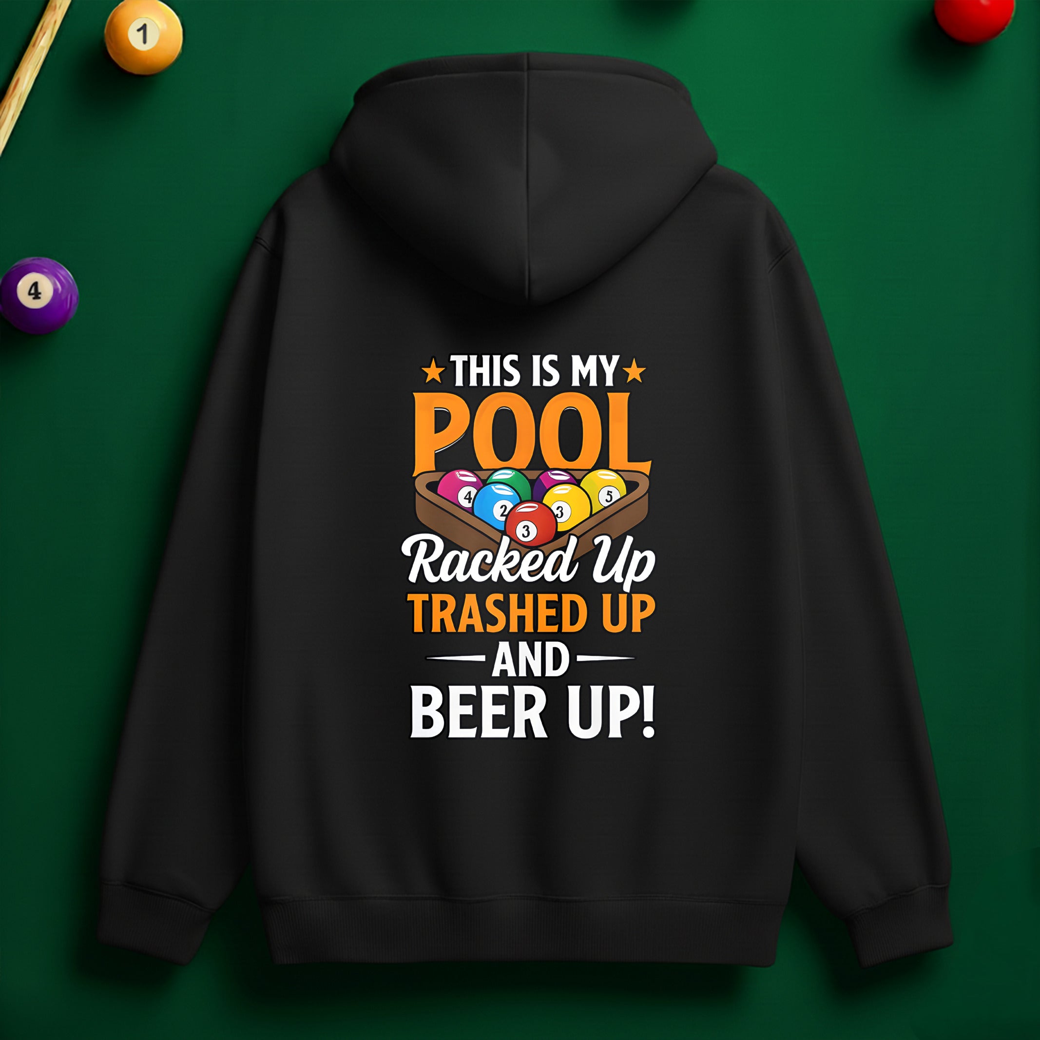 Pool & Beer Hoodie – Funny Billiards Sweatshirt for Pool Players