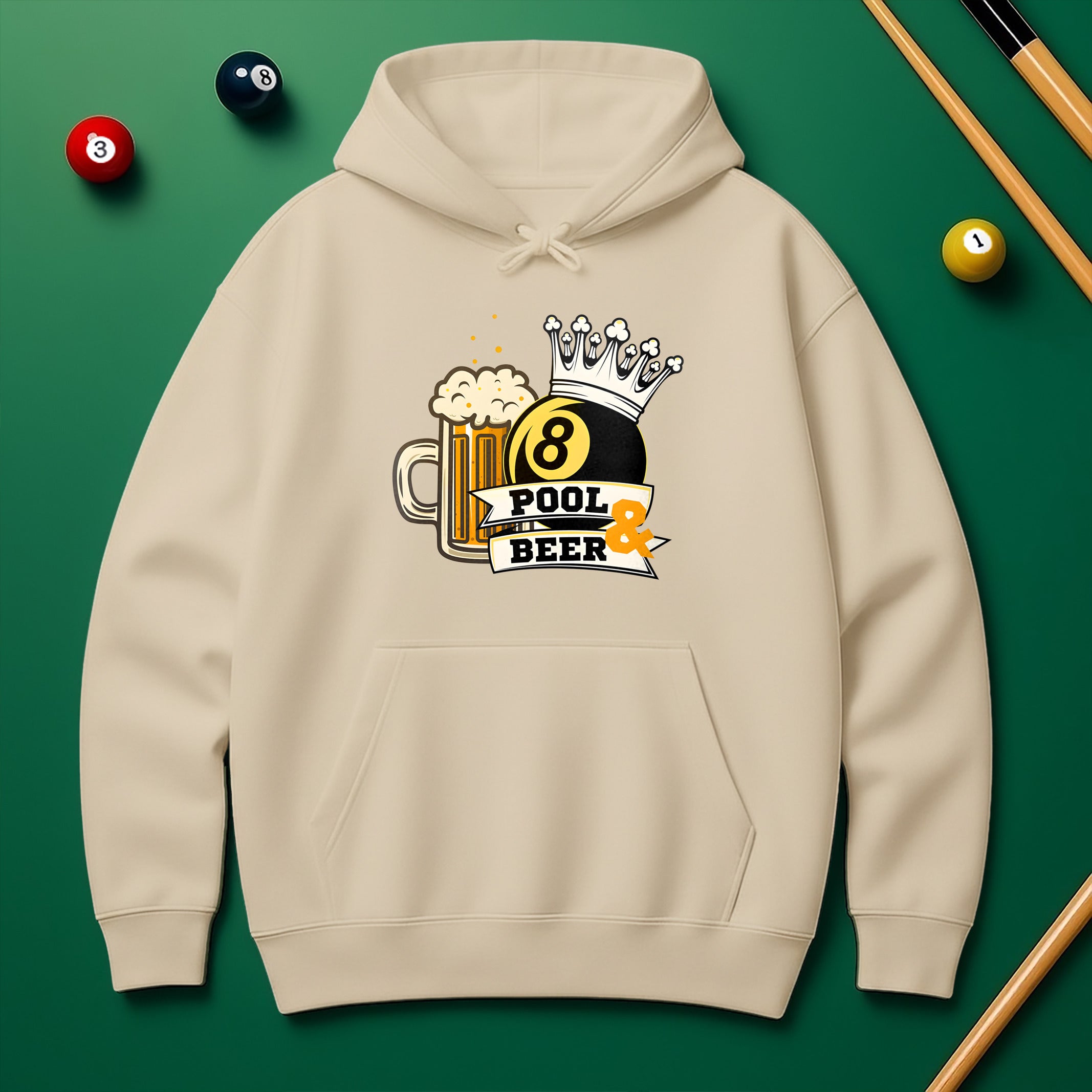 Pool & Beer Hoodie – Funny Billiards Sweatshirt for Pool Players
