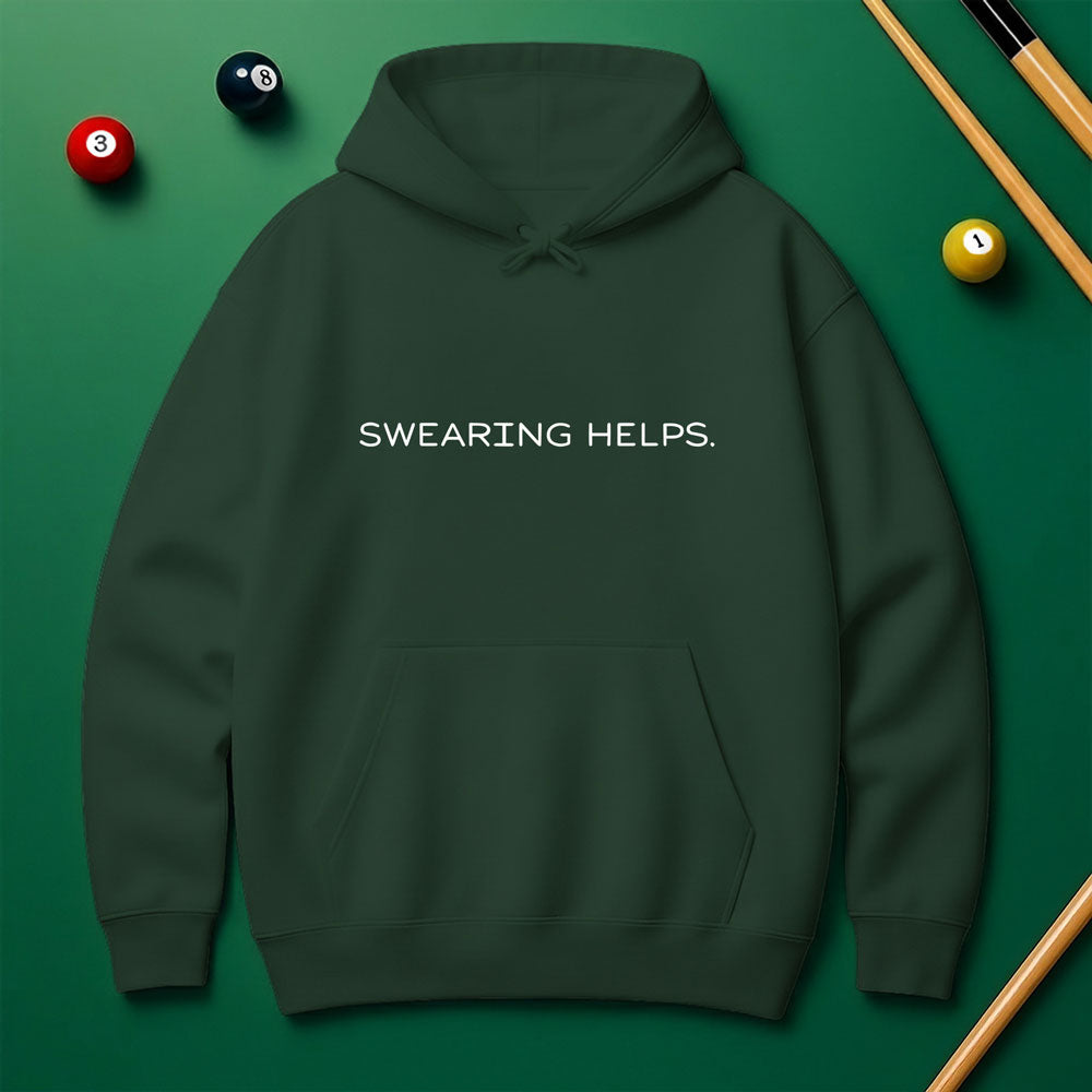 “Swearing Helps.” Billiards Rage Hoodie