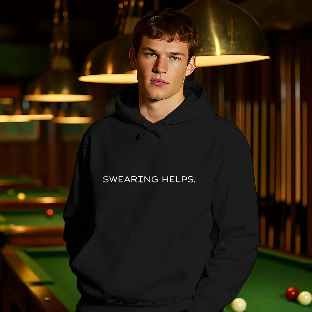 “Swearing Helps.” Billiards Rage Hoodie